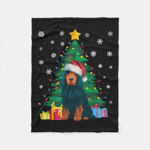 Ugly Sweater Xmas Tree Lights Portugiesischer Wass Fleecedecke