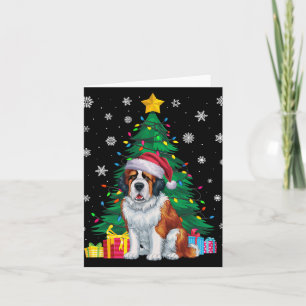 Ugly Sweater Xmas Tree Lights Saint Bernard Dog Sa Karte
