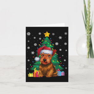Ugly Sweater Xmas Tree Lights Scottish Terrier Dog Karte