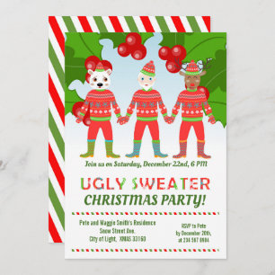 Ugly Sweaters Friends Weihnachts-Party Einladung