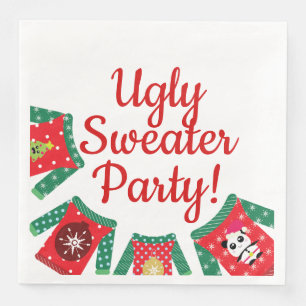 Ugly Tacky Sweater Christmas Kawaii Party Napkins Serviette
