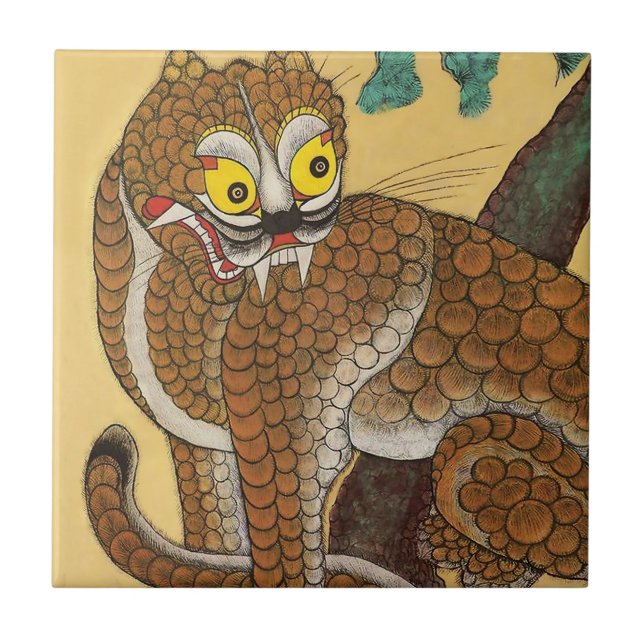 Ugly Tiger Folk Minhwa Fliese (Vorderseite)