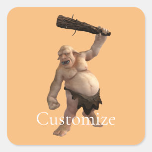 Ugly Troll Thunder_Cove Quadratischer Aufkleber