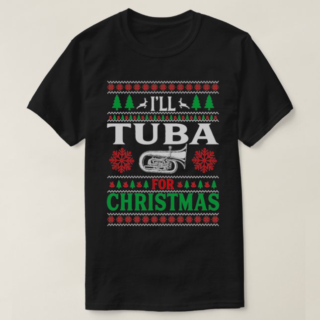 Ugly Tuba Marching Band Weihnachtskleid T-Shirt (Design vorne)