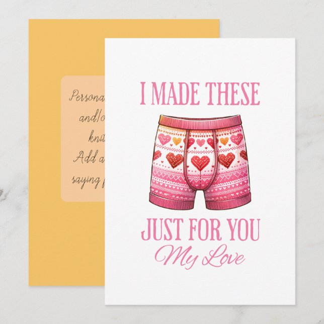Ugly Underwear Valentines Feiertagskarte (Vorne/Hinten)