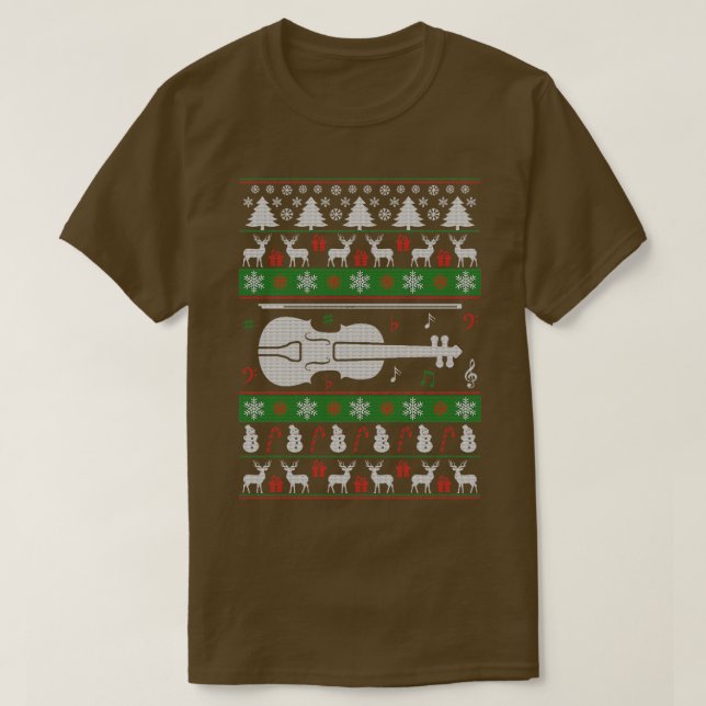 Ugly Violin Christmas Sweater T-Shirt (Design vorne)