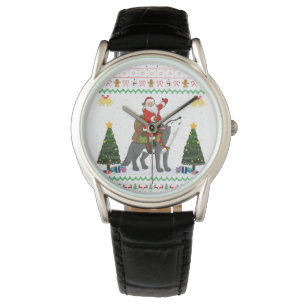 Ugly Wolf Xmas Geschenk Santa Riding Wolf Weihnach Armbanduhr
