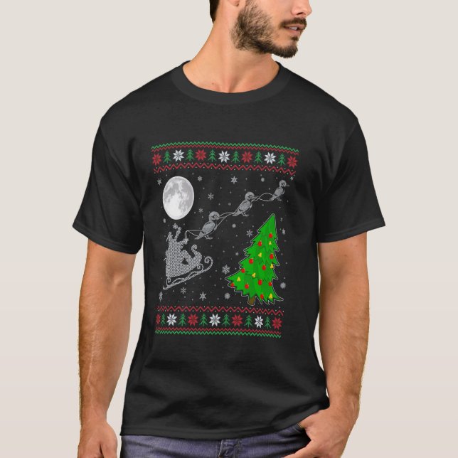 Ugly Woodpecker Xmas Lighting Tree Santa Riding Wo T-Shirt (Vorderseite)