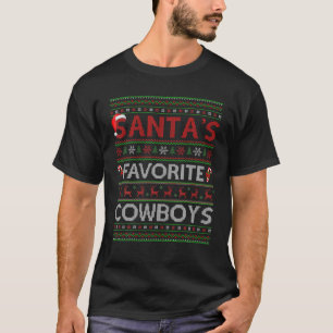 Ugly Xmas beleuchtet Weihnachten Lieblings Cowboys T-Shirt