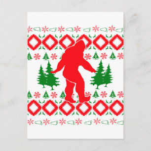 Ugly Xmas Bigfoot Feiertagspostkarte