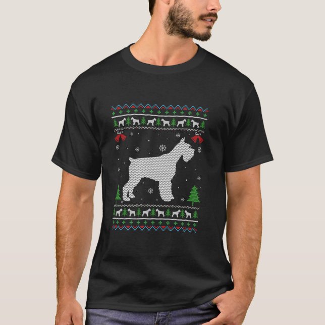 Ugly Xmas Design Schnauzer Dog Ugly Christmas Swea T-Shirt (Vorderseite)