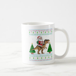 Ugly Xmas Lichter Tree Santa Riding Snosaurus Chr Kaffeetasse