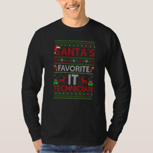 Ugly Xmas Lighting Santa S Lieblings IT-Techniker T-Shirt