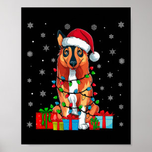 Ugly Xmas Lights Weihnachtsmannmütze Norwegischer Poster