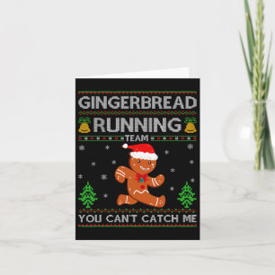 Ugly Xmas Sweater Gingerbread Running Team Christm Karte