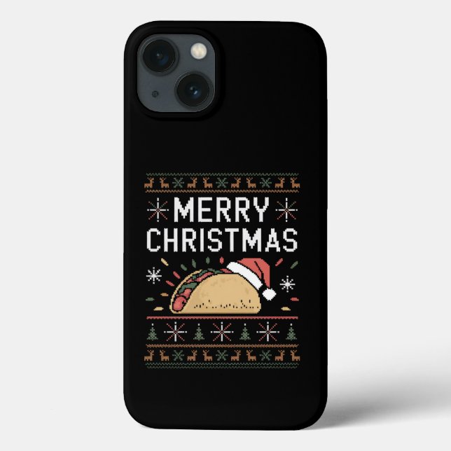 Ugly Xmas Sweater Lights Santa Taco Case-Mate iPhone Hülle (Rückseite)