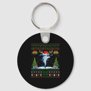Ugly Xmas Sweater Rentier Weihnachtsmannmütze Ligh Schlüsselanhänger