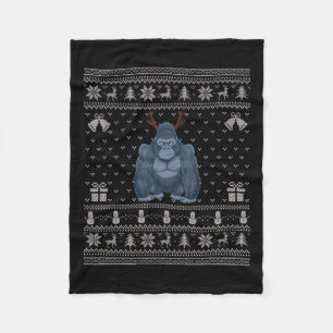 Ugly Xmas Sweater Style Gorilla Rentier Weihnachte Fleecedecke