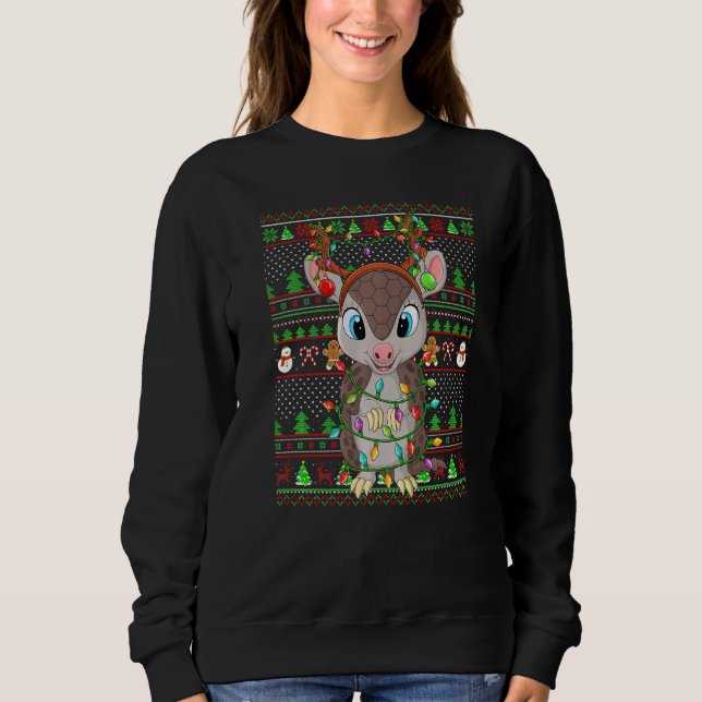 Ugly Xmas Sweater Style Lighting Armadillo Christm Sweatshirt (Vorderseite)