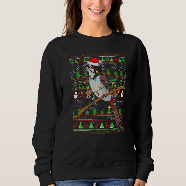 Ugly Xmas Sweater Style Lighting Bulbul Bird Chris Sweatshirt (Vorderseite)