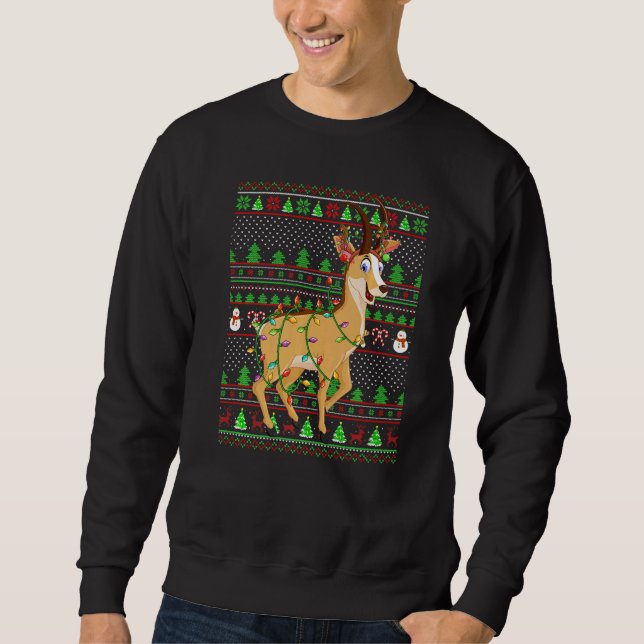 Ugly Xmas Sweater Style Lighting Chamois Christmas Sweatshirt (Vorderseite)