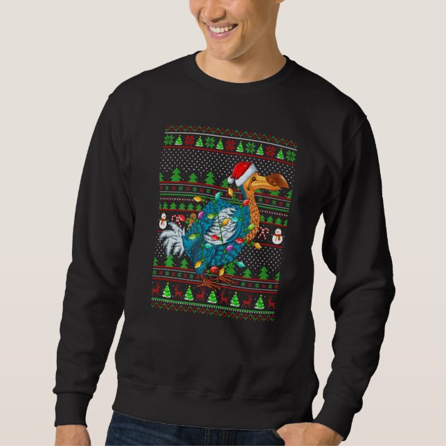 Ugly Xmas Sweater Style Lighting Dodo Bird Christm Sweatshirt (Vorderseite)