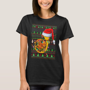 Ugly Xmas Sweater Style Lighting Französisch Horn T-Shirt