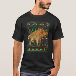 Ugly Xmas Sweater Style Lighting Hyena Weihnachten T-Shirt