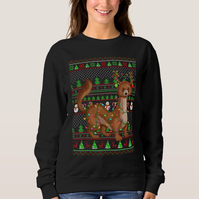 Ugly Xmas Sweater Style Lighting Mongoose Christma Sweatshirt (Vorderseite)