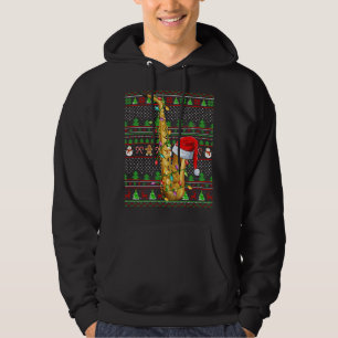 Ugly Xmas Sweater Style Lighting Saxophone Christm Hoodie