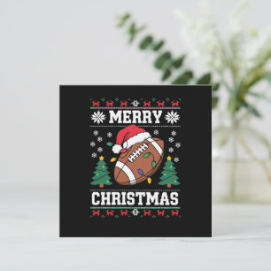 Ugly Xmas Sweater Style Santa American Football Feiertagskarte