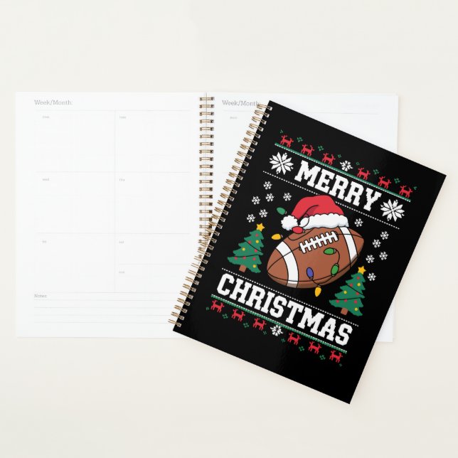 Ugly Xmas Sweater Style Santa American Football Planer (Anzeige)