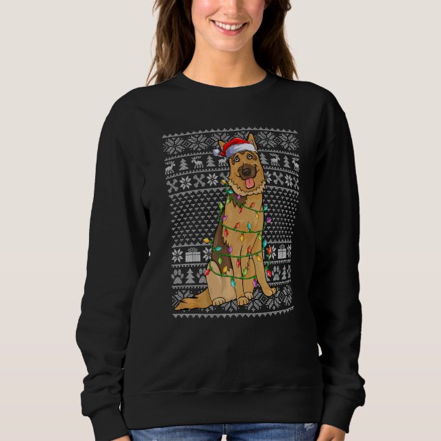 Ugly Xmas Sweater Style Santa Belgian Malinois Dog Sweatshirt (Vorderseite)