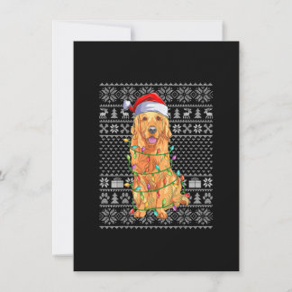 Ugly Xmas Sweater Style Santa Golden Retriever Hun Einladung