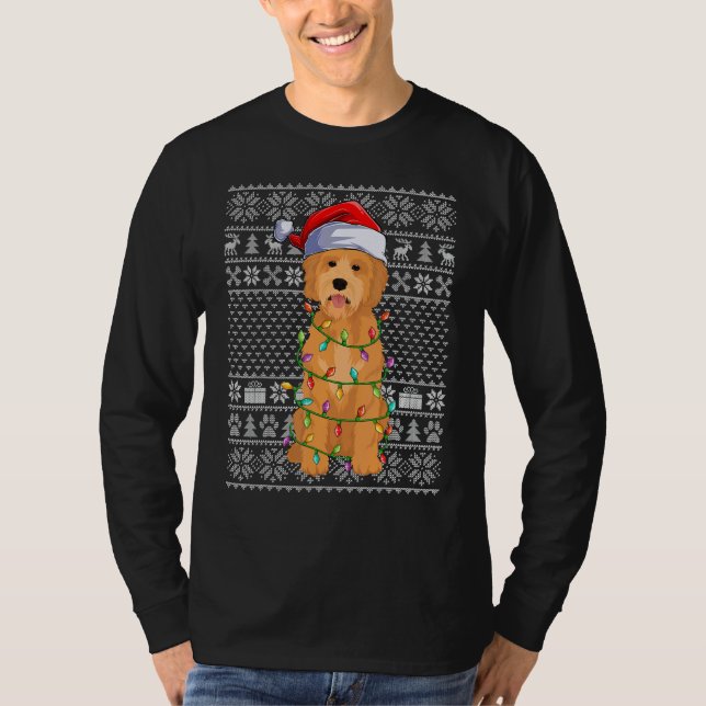 Ugly Xmas Sweater Style Santa Goldendoodle Dog Chr T-Shirt (Vorderseite)