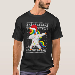 Ugly Xmas Sweater Unicorn Dabbing Dab Dance Christ T-Shirt