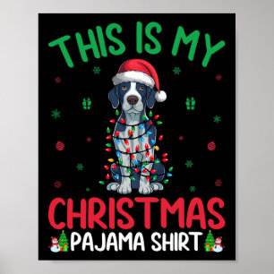 Ugly Xmas Tree Santa English Pointer Dog Weihnacht Poster