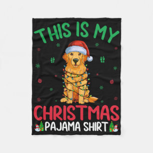Ugly Xmas Tree Santa Golden Retriever Dog Christma Fleecedecke