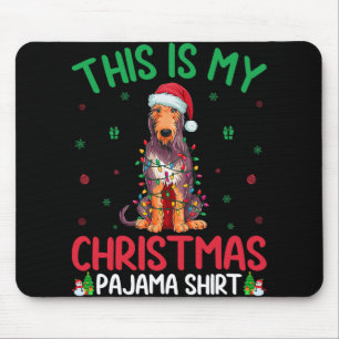 Ugly Xmas Tree Santa Irish Wolfhound Dog Weihnacht Mousepad