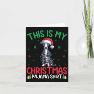 Ugly Xmas Tree Santa Italian Greyhound Dog Christm Karte