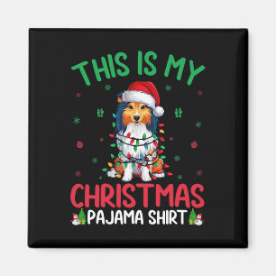 Ugly Xmas Tree Santa Shetland Sheepdog Hund Christ Magnet