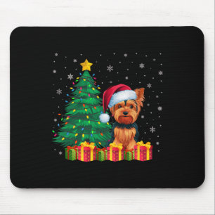 Ugly Yorkshire Terrier Weihnachtsmannmütze Christm Mousepad