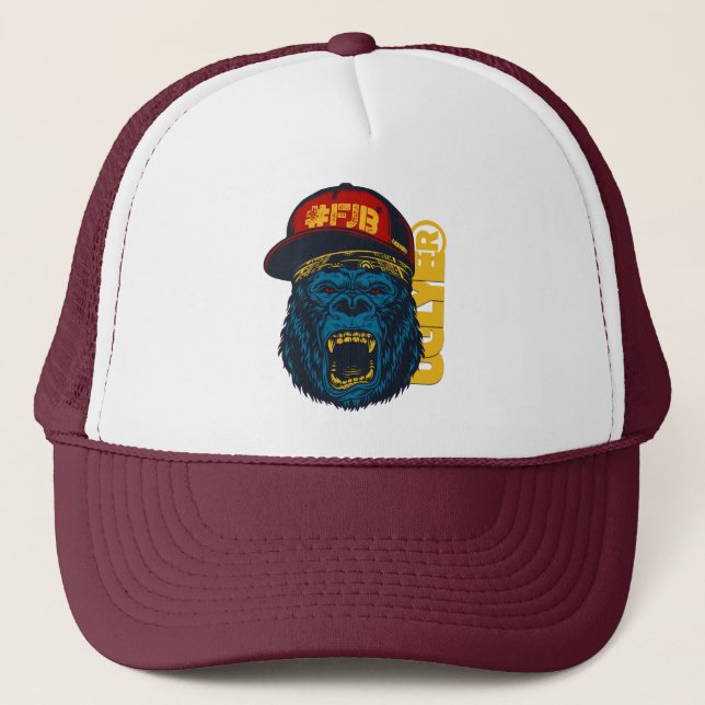 UGLYE ®️ Ferocious Gorilla Trucker Hat Truckerkappe (Vorderseite)