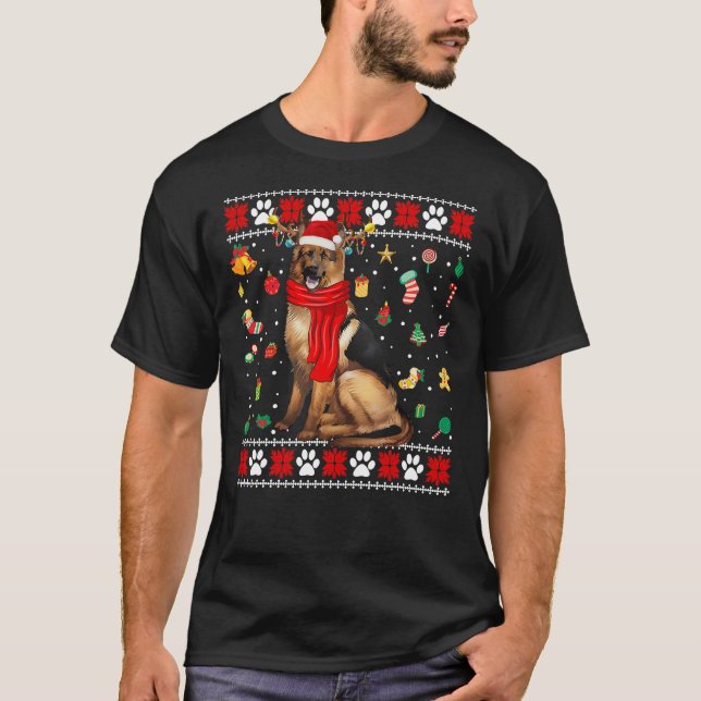 Uglyer Christmas German Shepherd Dog T-Shirt (Vorderseite)