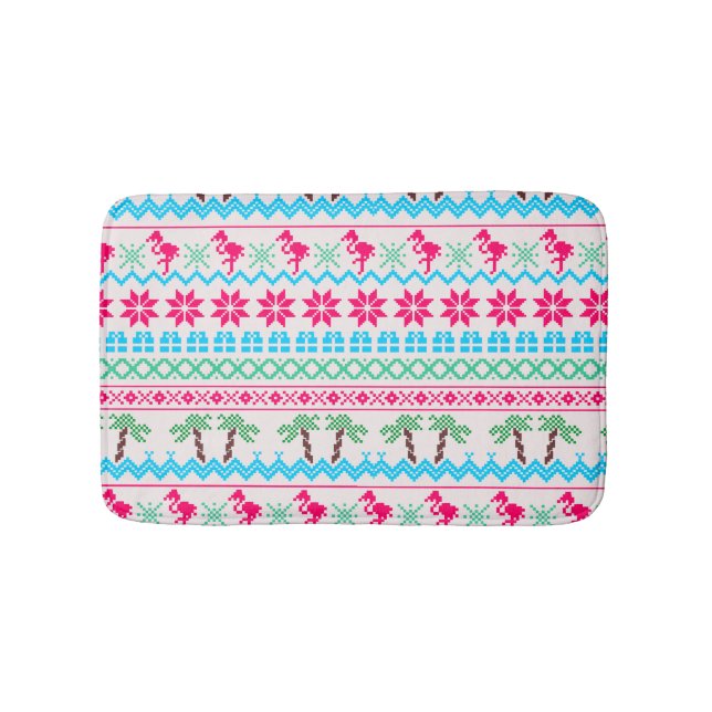 Ugor Christmas Sweater Tropical Flamingo Badematte (Vorderseite)