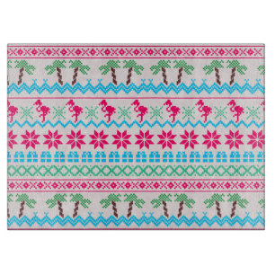 Ugor Christmas Sweater Tropical Flamingo Schneidebrett