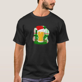 Uguler Christmas Beer Santa Claus Holly Kariert Fu T-Shirt