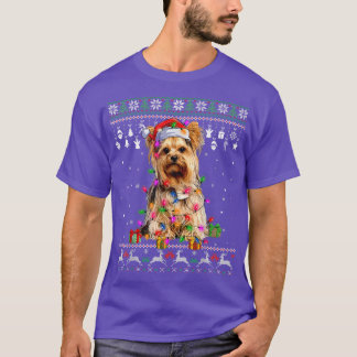 Uguler Sweater Christmas Lights Yorkshire Terrier T-Shirt