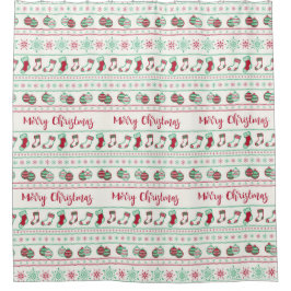 Uguler Weihnachts-Sweater-Pattern Urlaub Duschvorhang