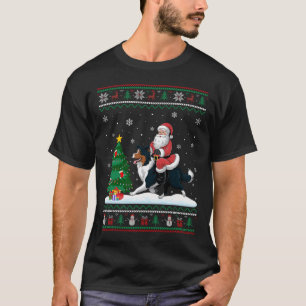 Uguler Weihnachtsbaum Lights Santa Riding Border C T-Shirt